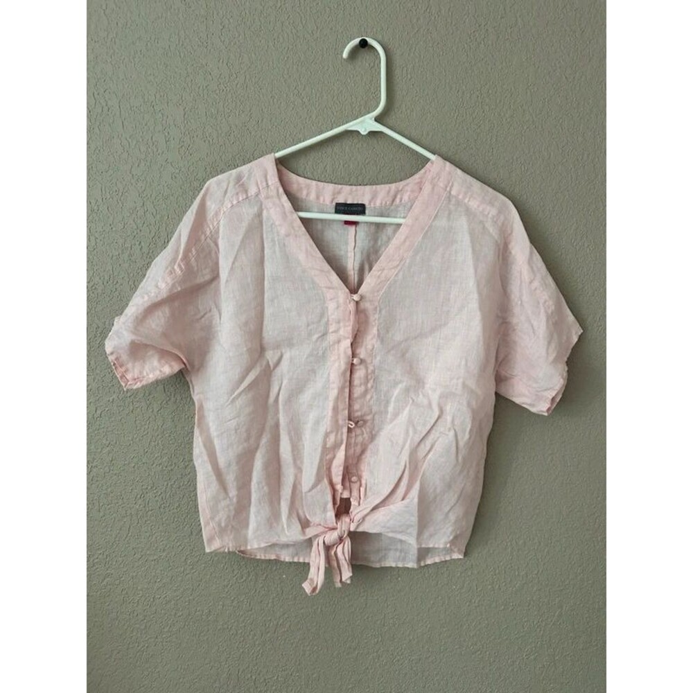 Vince Camuto Linen Pink Shirt Size M